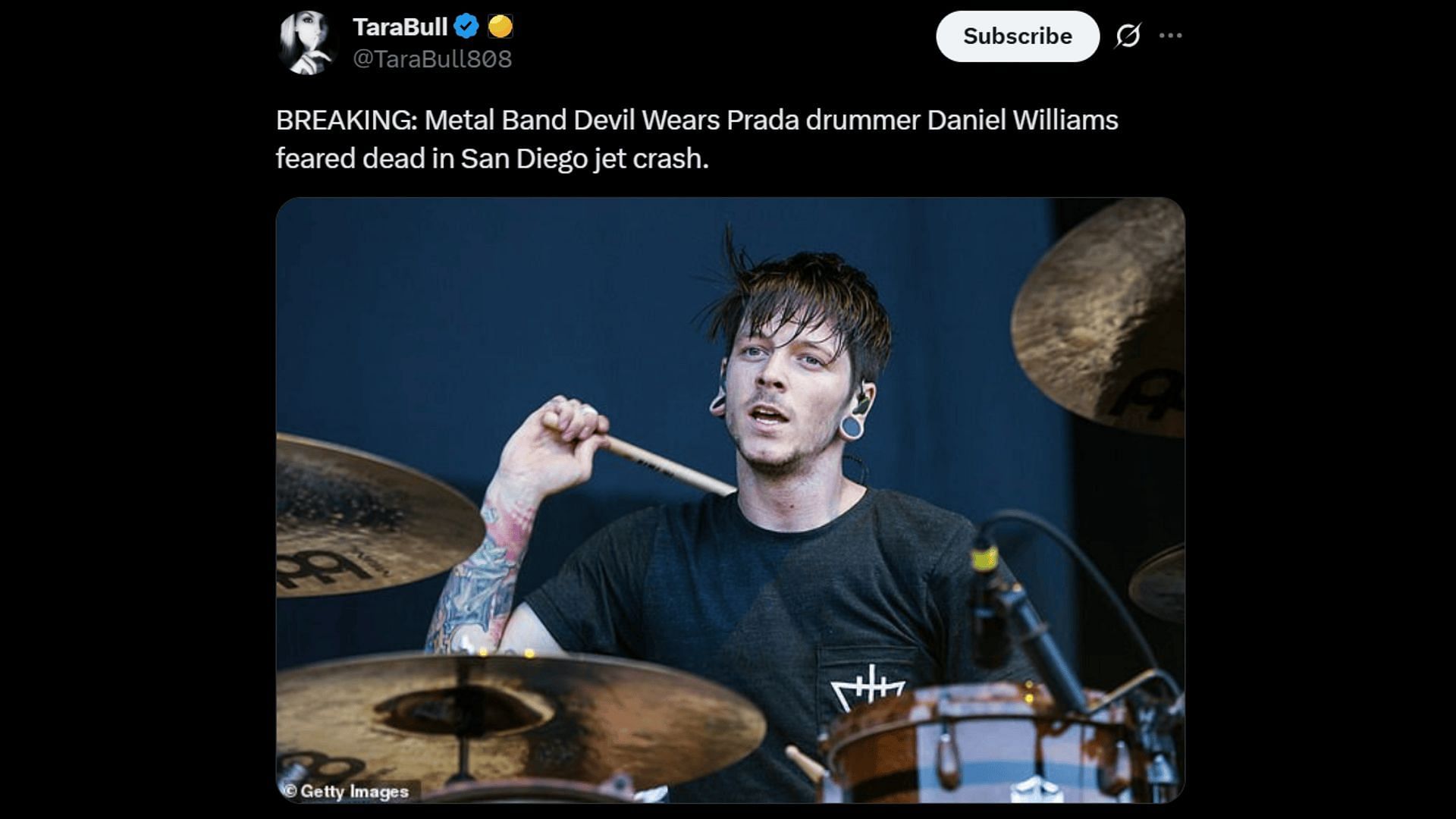 Former TDWP member Daniel Williams passed away in a plane crash. (Image via X)